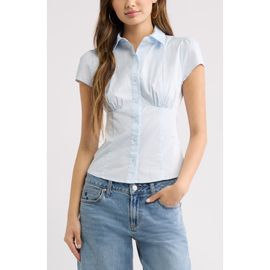 BP. BP. Ruched Empire Waist Button Shirt