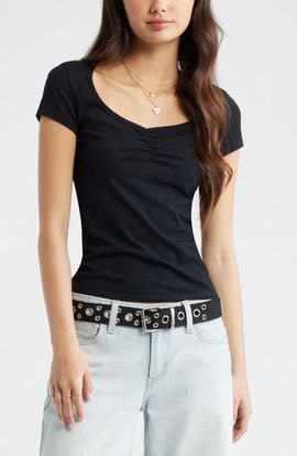 BP. BP. Ruched Front Cotton T-Shirt