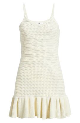 BP. BP. Semisheer Flounce Hem Stretch Linen Blend Cover-Up Minidress
