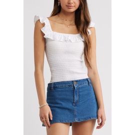 BP. BP. Smocked Ruffle Trim Tank