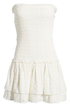 BP. BP. Strapless Smock Eyelet Lace Minidress
