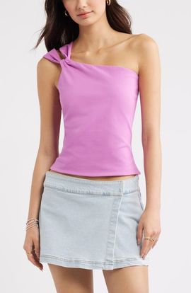 BP. BP. Stretch Cotton One-Shoulder Tank