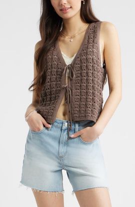 BP. BP. Tie Front Sweater Vest