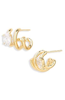 Bracha Bracha Peyton Cubic Zirconia Twisted Hoop Earrings