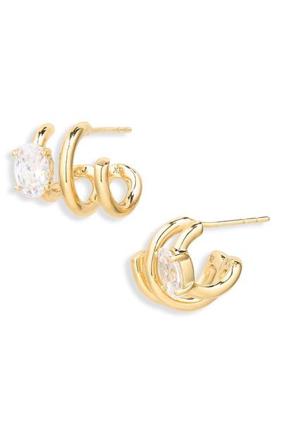 Bracha Bracha Peyton Cubic Zirconia Twisted Hoop Earrings