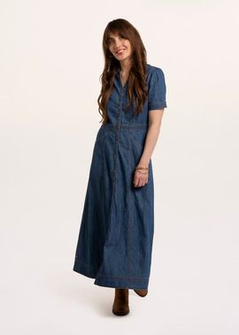 Brakeburn Brakeburn Apple Short Sleeve Maxi Denim Dress
