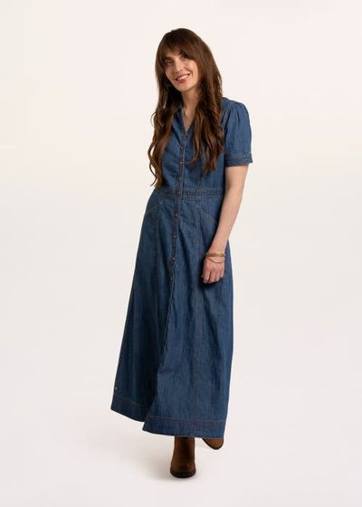 Brakeburn Brakeburn Apple Short Sleeve Maxi Denim Dress