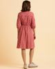 Brakeburn Brakeburn Rolling 3/4 Sleeve Round Neck Midi Dress - 3