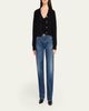 Brandon Maxwell Beau Buckle-Waist Straight-Leg Jeans - 2