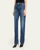 Brandon Maxwell Beau Buckle-Waist Straight-Leg Jeans - 4