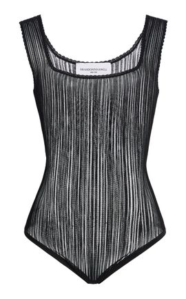 Brandon Maxwell Brandon Maxwell Adler Sheer Pointelle Bodysuit