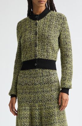 Brandon Maxwell Brandon Maxwell Aubrey Shrunken Jacquard Cardigan