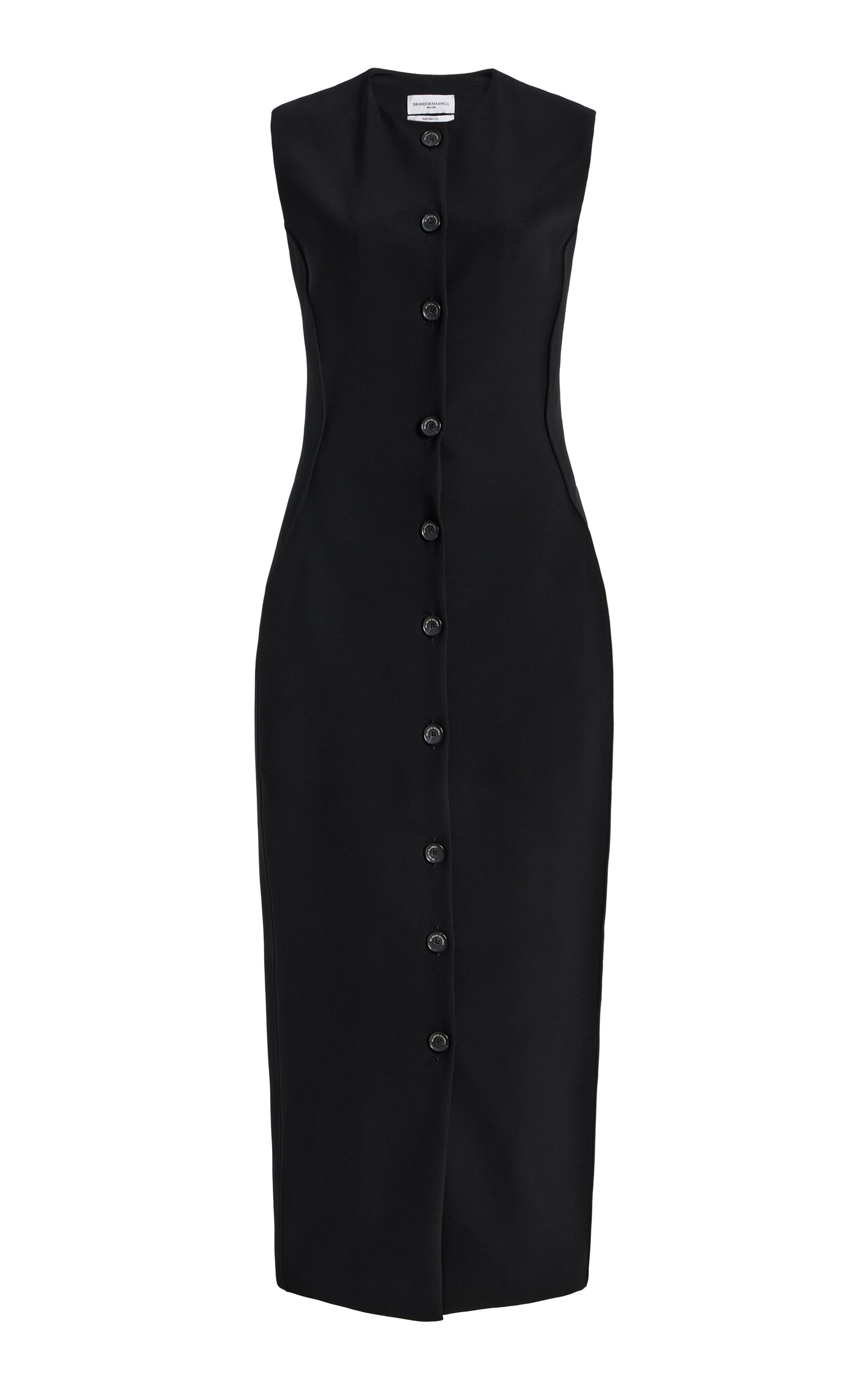Brandon Maxwell Brandon Maxwell Carolyn ButtonFront Midi Sheath Dress