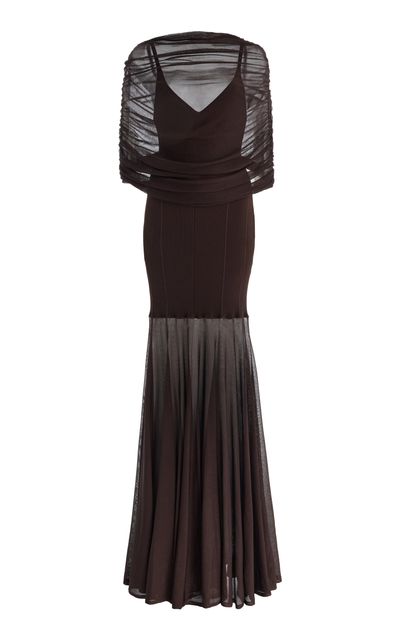 Brandon Maxwell Brandon Maxwell Exclusive Knit Maxi Cape Dress
