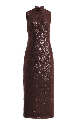 Brandon Maxwell Brandon Maxwell Exclusive Sequined StretchSilk Midi Dress