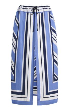 Brandon Maxwell Brandon Maxwell Exclusive Striped Twill Midi Skirt