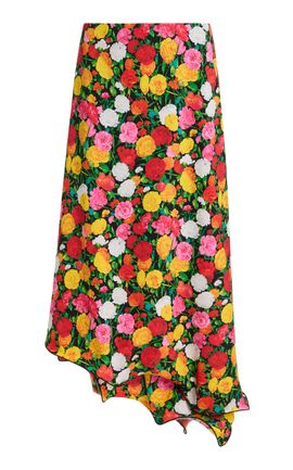 Brandon Maxwell Brandon Maxwell Georgia Ripple Hem Silk Midi Skirt