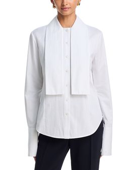 Brandon Maxwell Brandon Maxwell Inez Cotton Neck Scarf Tuxedo Shirt
