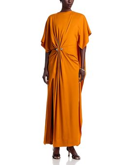 Brandon Maxwell Brandon Maxwell Lucia Draped Dress with Cuff Link Hardware
