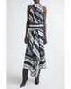 Brandon Maxwell Brandon Maxwell Marin Stripe Scarf Halter Midi Dress - 1