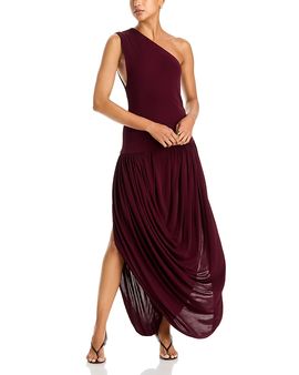Brandon Maxwell Brandon Maxwell Mila One Shoulder Draped Dress