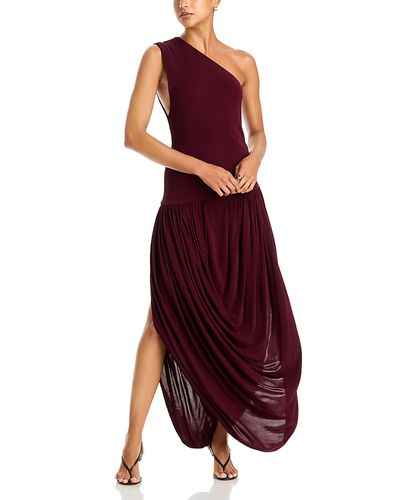 Brandon Maxwell Brandon Maxwell Mila One Shoulder Draped Dress