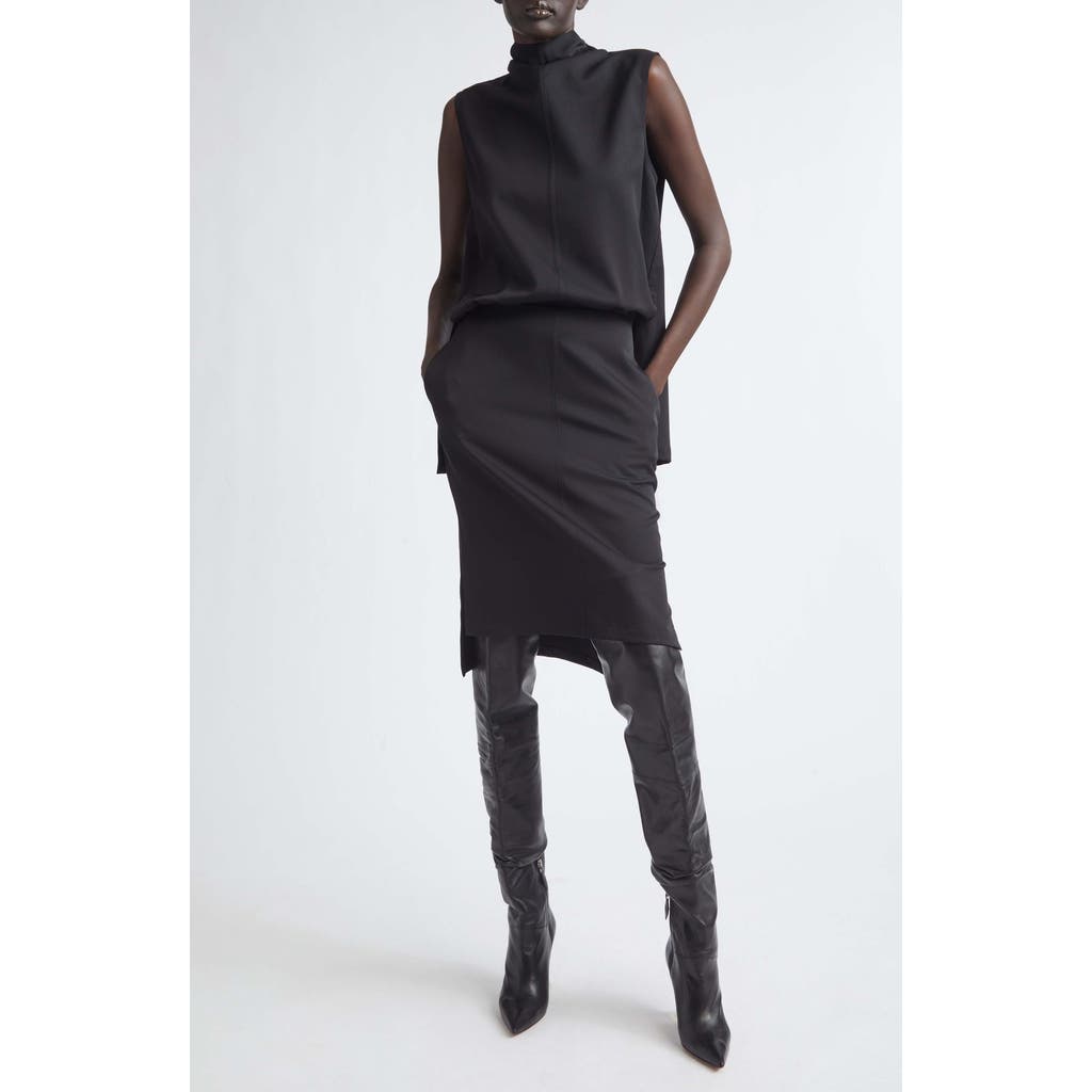 Brandon Maxwell Brandon Maxwell Noa Mock Neck Sleeveless Blouson Dress