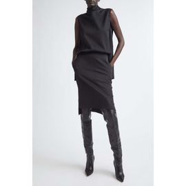 Brandon Maxwell Brandon Maxwell Noa Mock Neck Sleeveless Blouson Dress