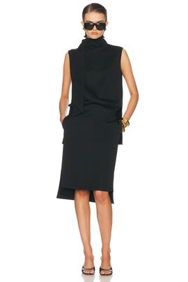 Brandon Maxwell Brandon Maxwell Noa Mock Neck Sleeveless Dress