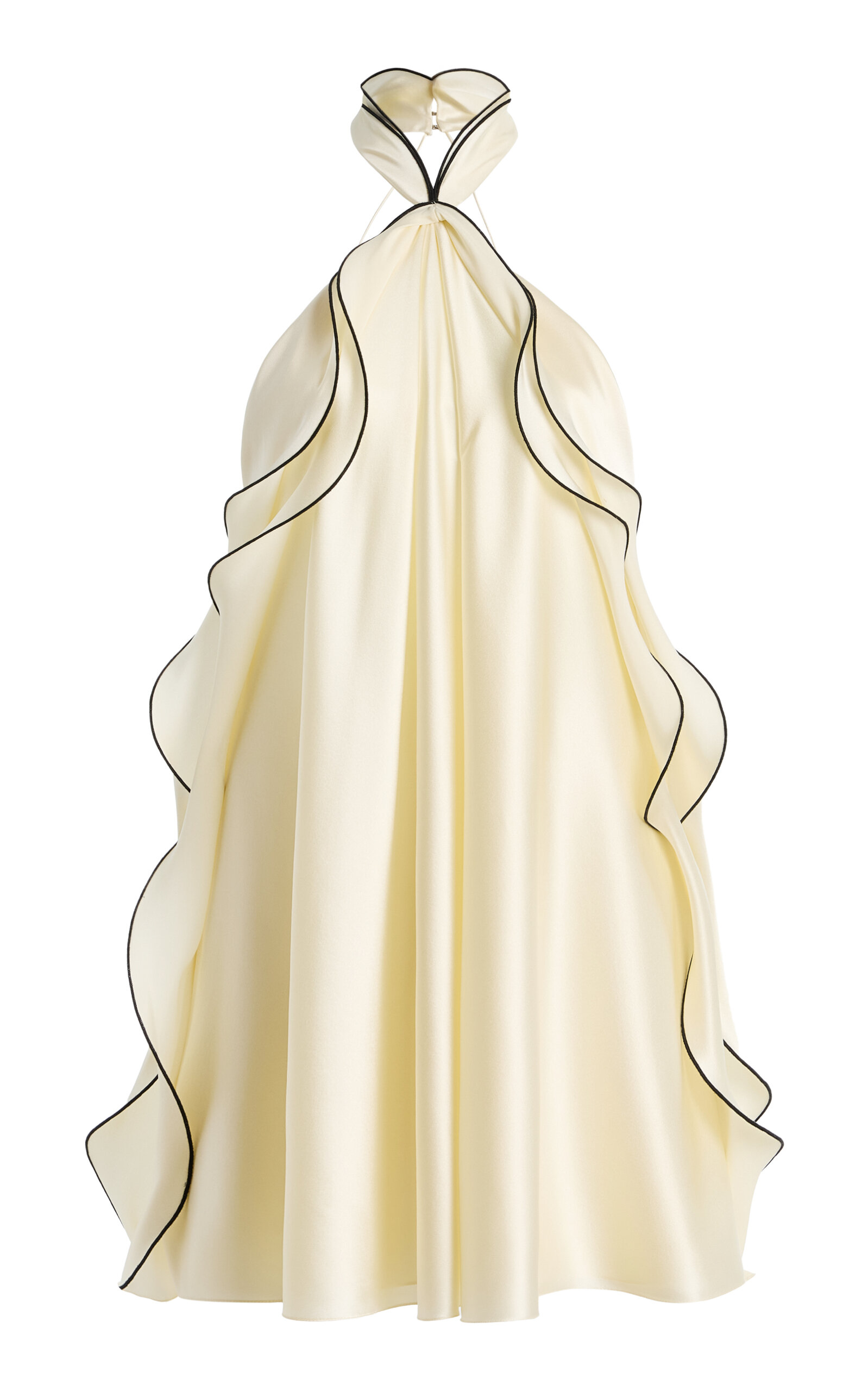 Brandon Maxwell Brandon Maxwell Remy Ruffle StretchSilk Charmeuse Mini Dress