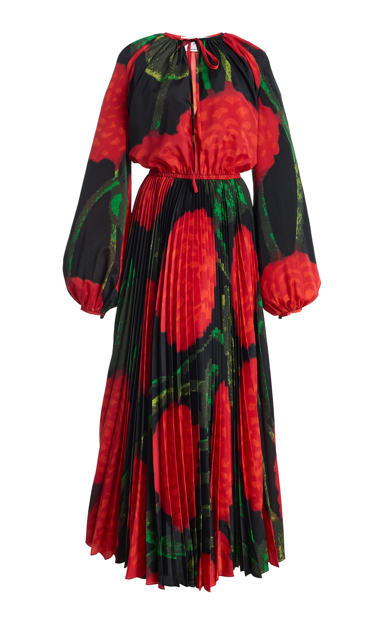 Brandon Maxwell Brandon Maxwell Structural Printed Silk Maxi Dress