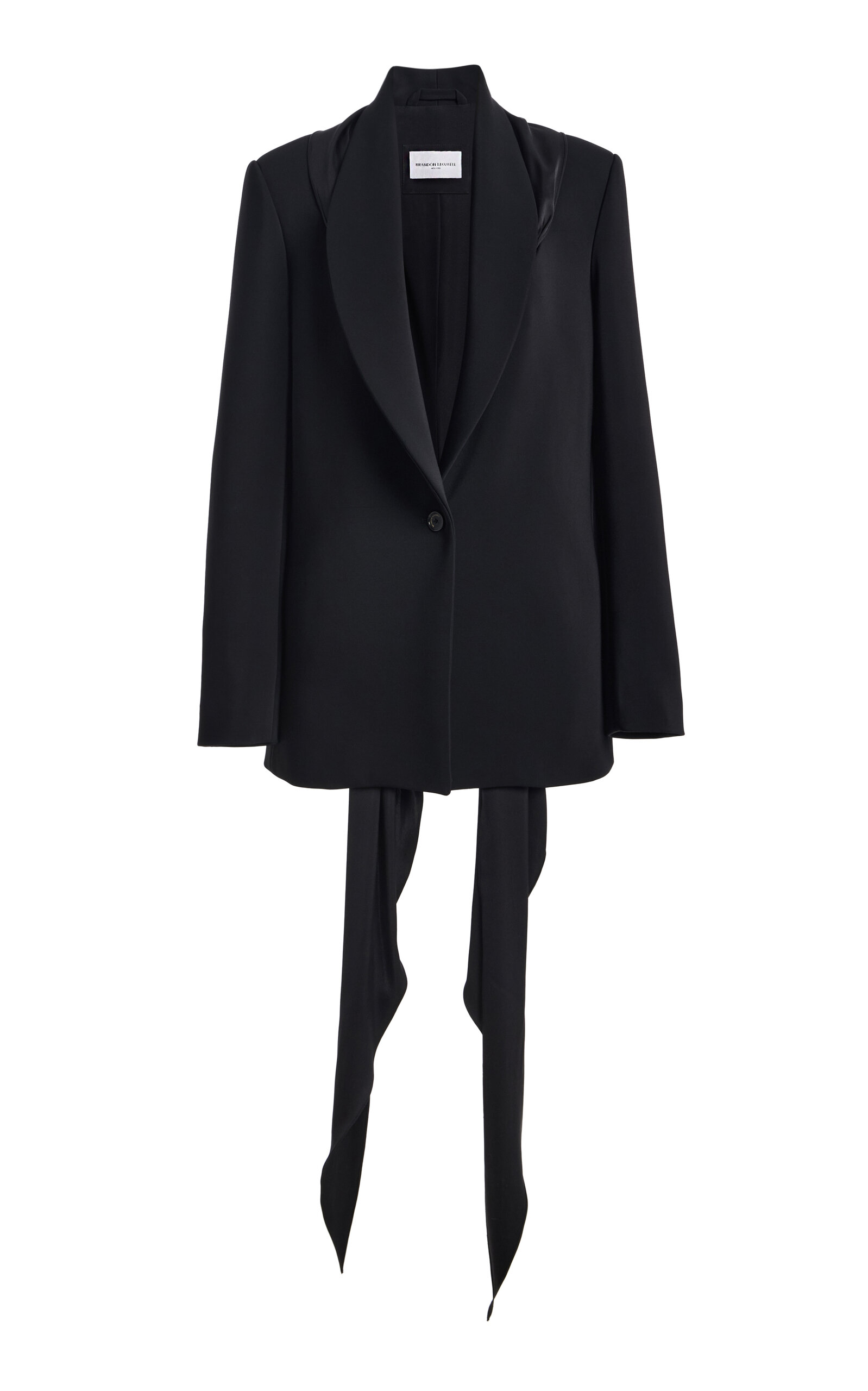 Brandon Maxwell Brandon Maxwell The Ashlyn ScarfDetailed WoolSilk Tailoring Jacket