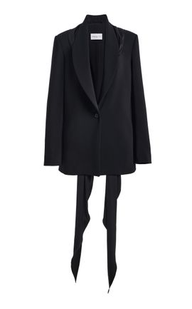 Brandon Maxwell Brandon Maxwell The Ashlyn ScarfDetailed WoolSilk Tailoring Jacket
