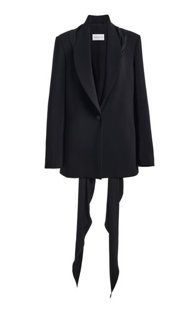 Brandon Maxwell Brandon Maxwell The Ashlyn ScarfDetailed WoolSilk Tailoring Jacket