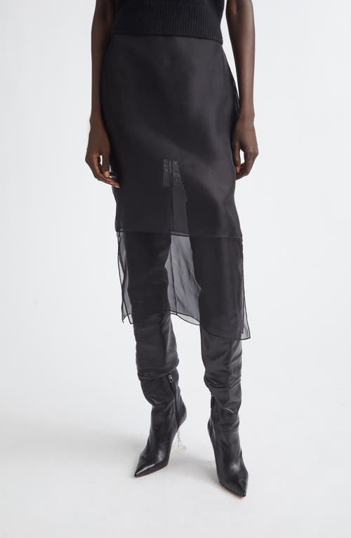 Brandon Maxwell Brandon Maxwell The Brett Tiered Silk Organza Pencil Skirt