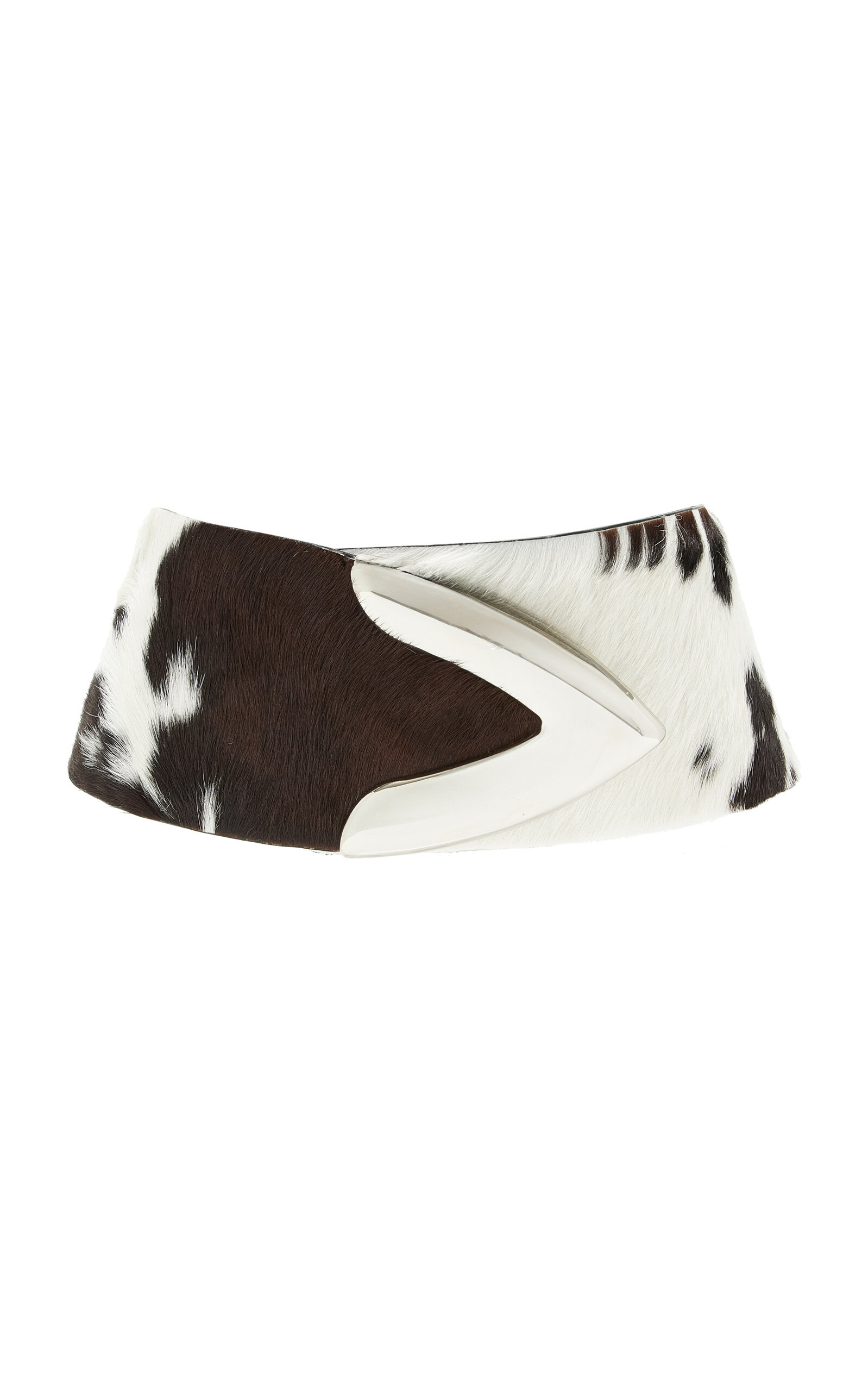 Brandon Maxwell Brandon Maxwell The Callahan Wide Belt With Oversized Metal Tip Hardware Black/white 70 cm