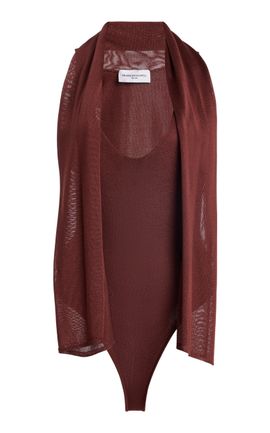 Brandon Maxwell Brandon Maxwell The Capri ScarfDetailed Knit Bodysuit