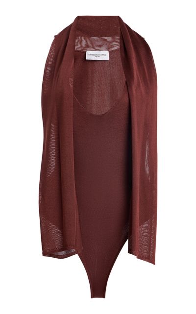 Brandon Maxwell Brandon Maxwell The Capri ScarfDetailed Knit Bodysuit