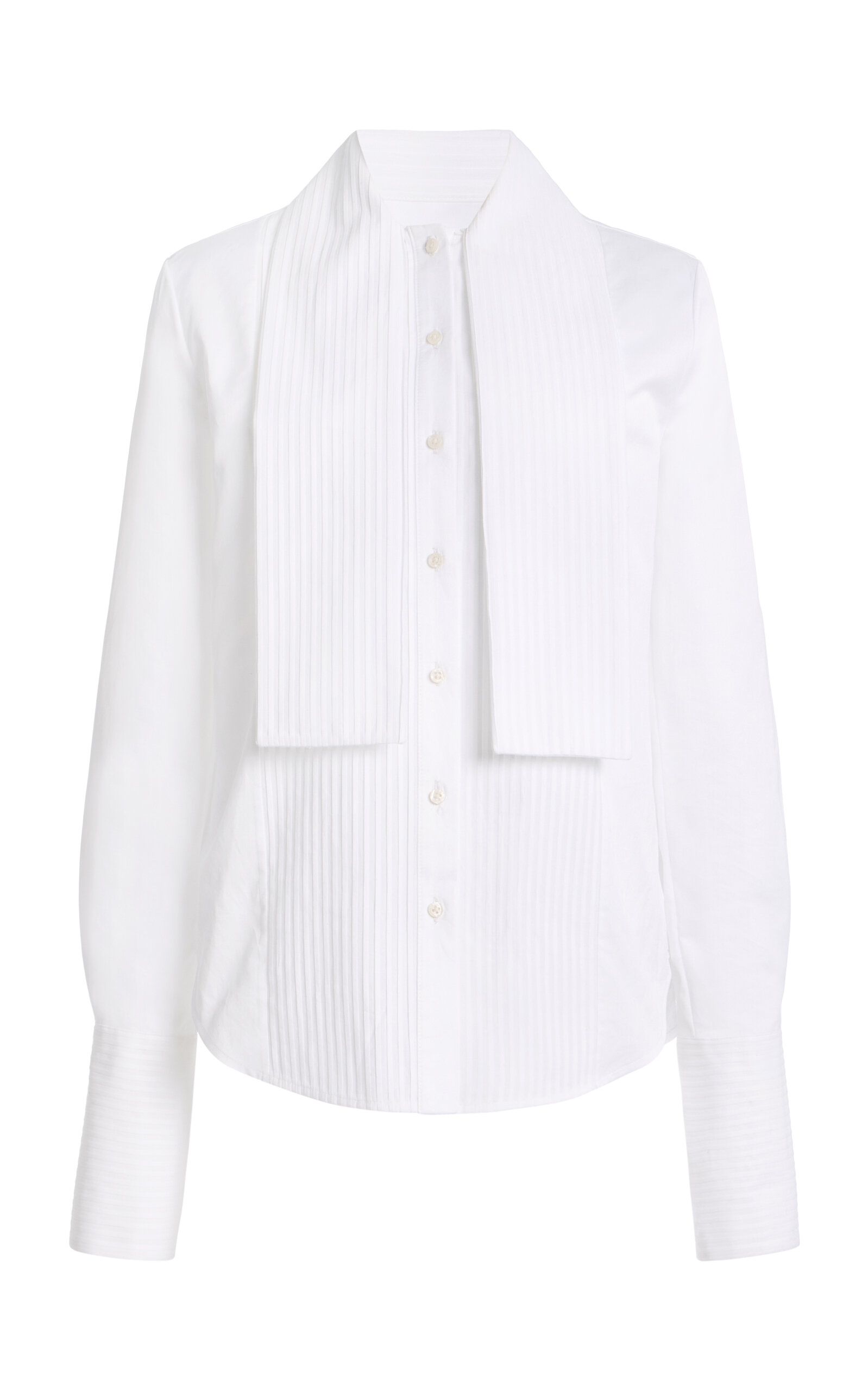 Brandon Maxwell Brandon Maxwell The Inez ScarfDetailed Cotton Tuxedo Shirt