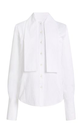 Brandon Maxwell Brandon Maxwell The Inez ScarfDetailed Cotton Tuxedo Shirt