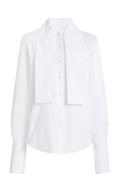 Brandon Maxwell Brandon Maxwell The Inez ScarfDetailed Cotton Tuxedo Shirt