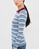 Brandon Maxwell Brandon Maxwell The Joni Silk Cashmere Blend Knit Polo Top Blue Stripe - 4