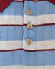 Brandon Maxwell Brandon Maxwell The Joni Silk Cashmere Blend Knit Polo Top Blue Stripe - 6