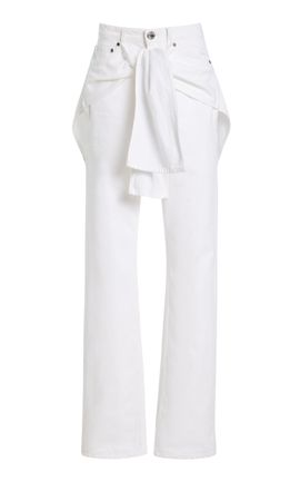 Brandon Maxwell Brandon Maxwell The Layton TieDetailed Rigid HighRise StraightLeg Jean