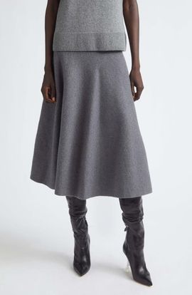 Brandon Maxwell Brandon Maxwell The Miller Structured Virgin Wool Knit Skirt