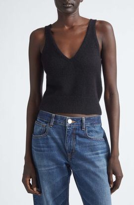 Brandon Maxwell Brandon Maxwell The Reese Cashmere & Silk V-Neck Tank