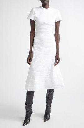 Brandon Maxwell Brandon Maxwell The Ridley Short Sleeve Midi Dress