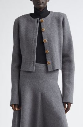 Brandon Maxwell Brandon Maxwell The Ryder Virgin Wool Crop Jacket