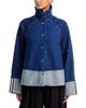 Brandon Maxwell Brandon Maxwell The Wells Trapeze Cotton Denim Jacket - 1