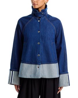 Brandon Maxwell Brandon Maxwell The Wells Trapeze Cotton Denim Jacket